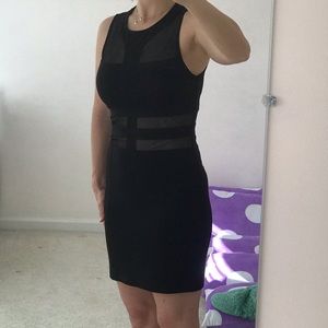 Venus black dress mid-thigh length